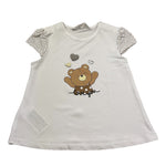 Mayoral T-Shirt Girocollo Tinta Unita con Stampa Orso per Neonata 1070 BIANCO MAYORAL 