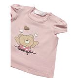Mayoral T-Shirt Girocollo tinta unita con Stampa Orso Rosa per Neonata 1070X ROSA MAYORAL 