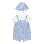 Mayoral Set Pagliaccetto Bicolore con Fantasia A Righe-Cappello per Neonato 1602 BIANCO/AZZURRO MAYORAL 