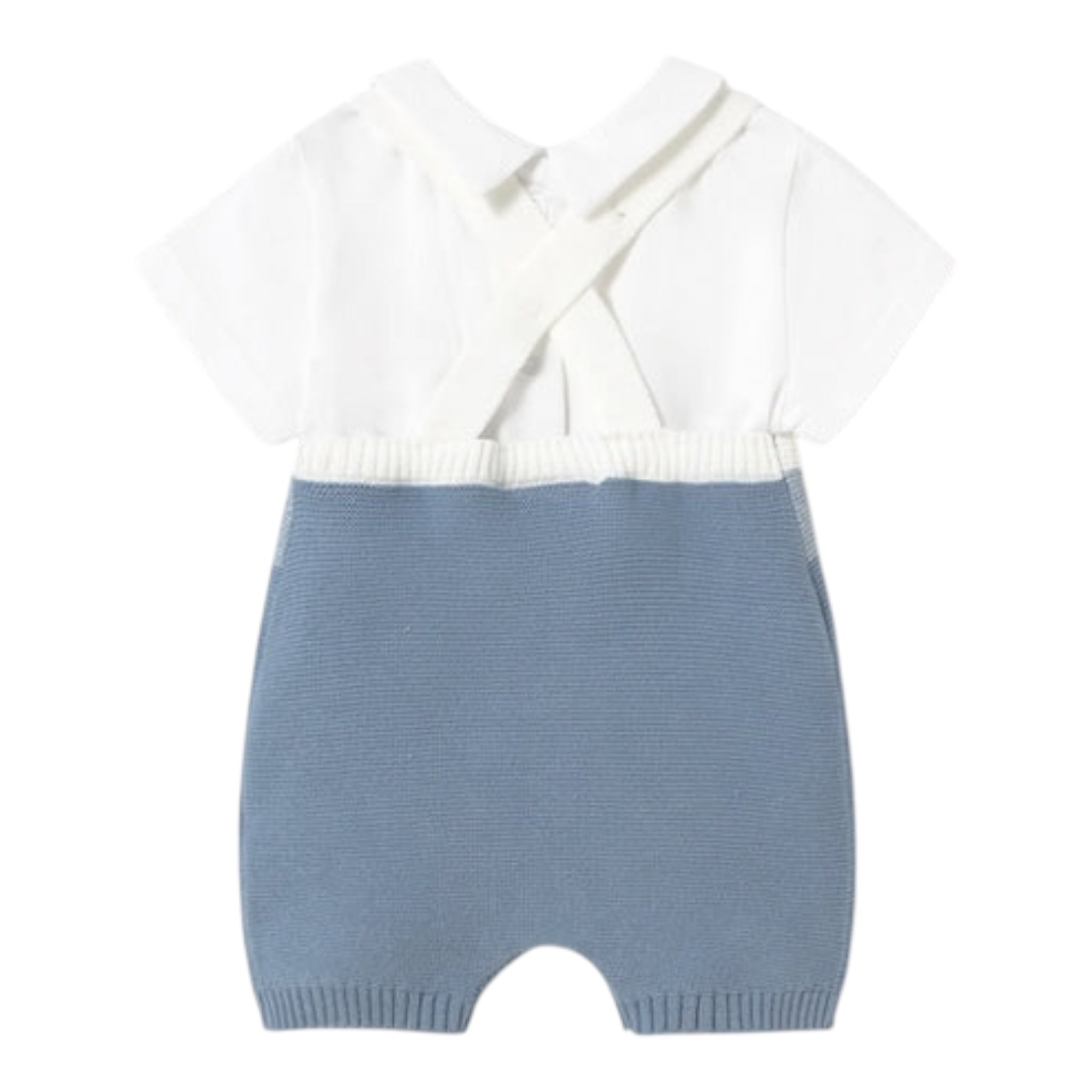 Mayoral Completo 2 Pezzi T-Shirt-Pagliaccetto per Neonato 1607X BIANCO/AZZURRO MAYORAL 