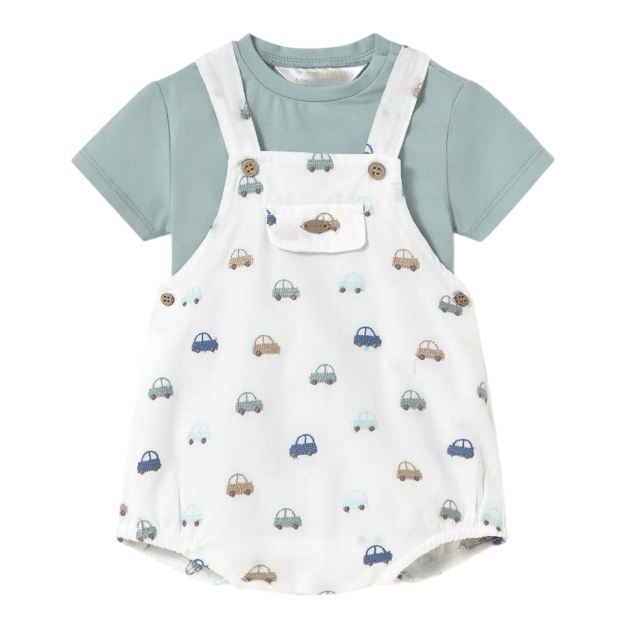 Mayoral Completo 2 Pezzi T-Shirt-Pagliaccetto per Neonato 1608 BIANCO MAYORAL 