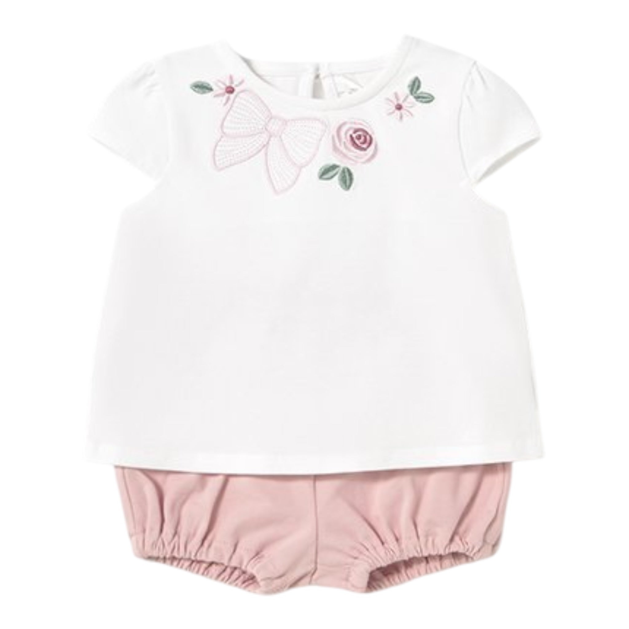 Mayoral Completo 2 Pezzi T-Shirt-Culotte per Neonata 1663XX BIANCO MAYORAL 