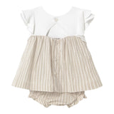 Mayoral Set 2 Pezzi Abito-Coulotte Bicolore per Neonata 1845 BIANCO/BEIGE MAYORAL 