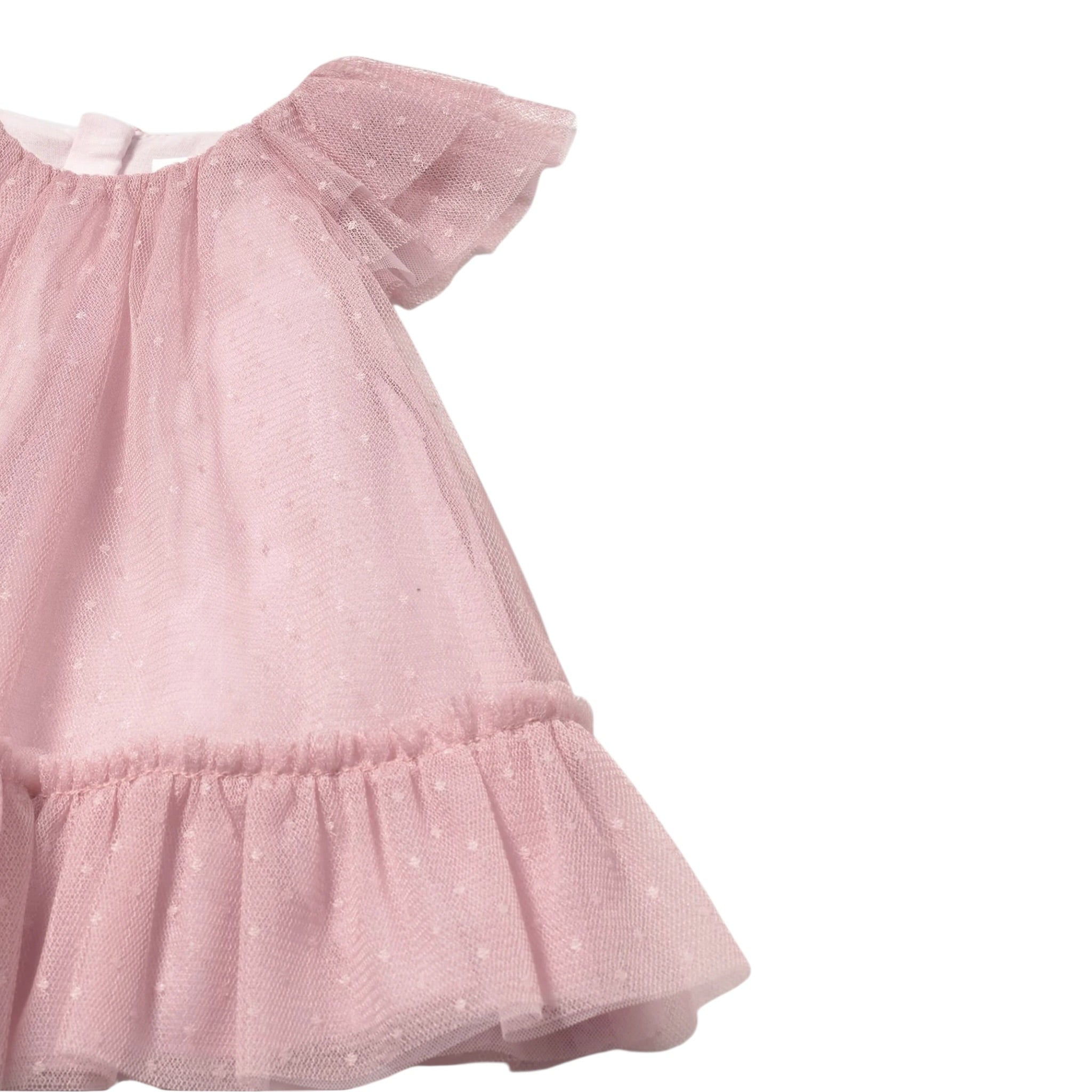 Mayoral Abito Giromanica Tinta Unita con Tulle per Neonata 1850XX ROSA MAYORAL 