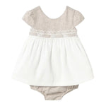 Mayoral Set 2 Pezzi Abito-Coulotte Bicolore per Neonata 1857 BIANCO/BEIGE MAYORAL 