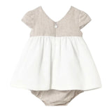Mayoral Set 2 Pezzi Abito-Coulotte Bicolore per Neonata 1857 BIANCO/BEIGE MAYORAL 
