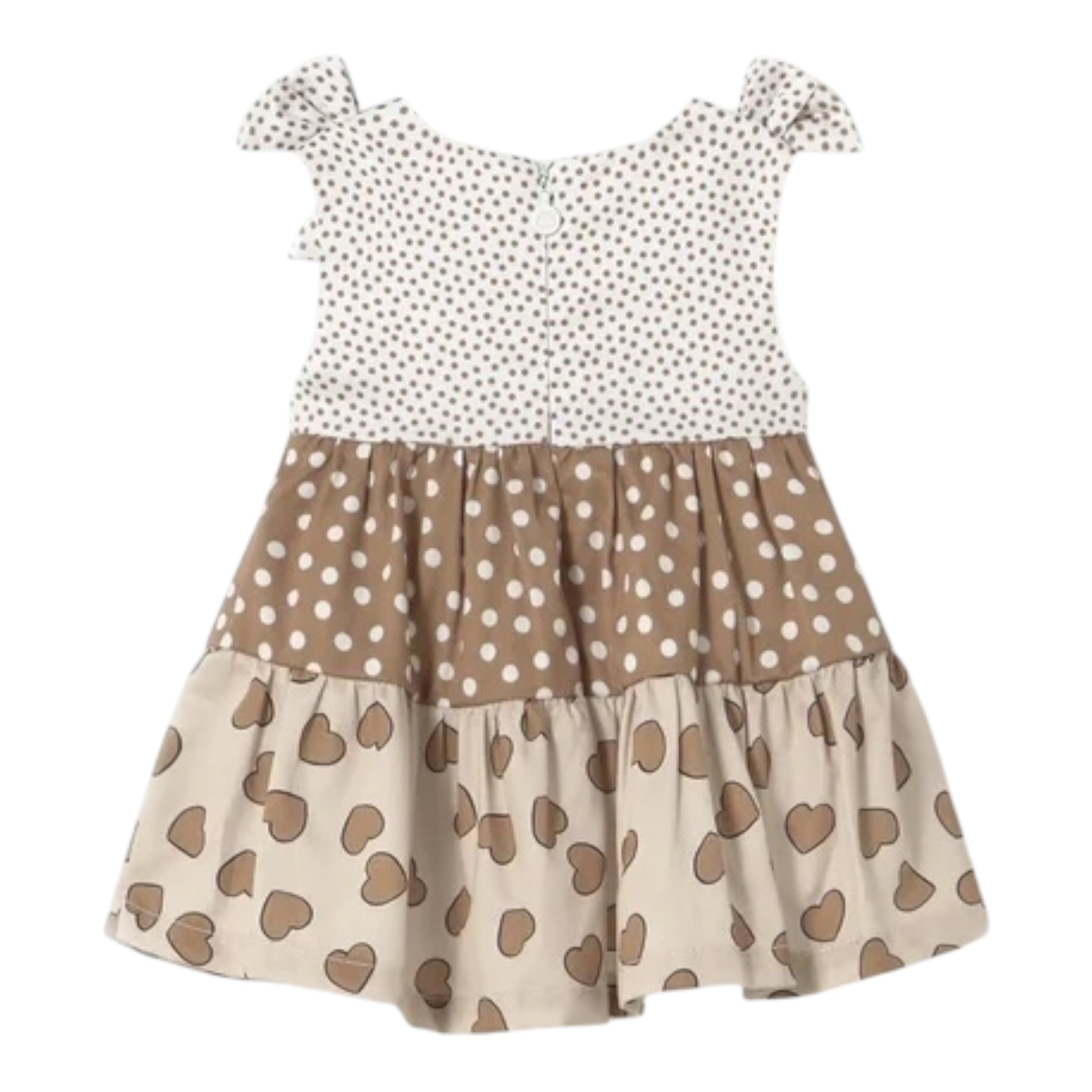 Mayoral Abito Bicolore con Fantasia A Pois per Neonata 1868 BIANCO/MARRONE MAYORAL 