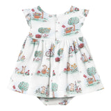 Mayoral Set Abito Mezza Manica Tinta Unita con Culotte per Neonata 1869 BIANCO MAYORAL 