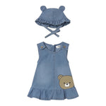 Mayoral Set Abito In Denim-Cappello per Neonata 1871 BLU MAYORAL 