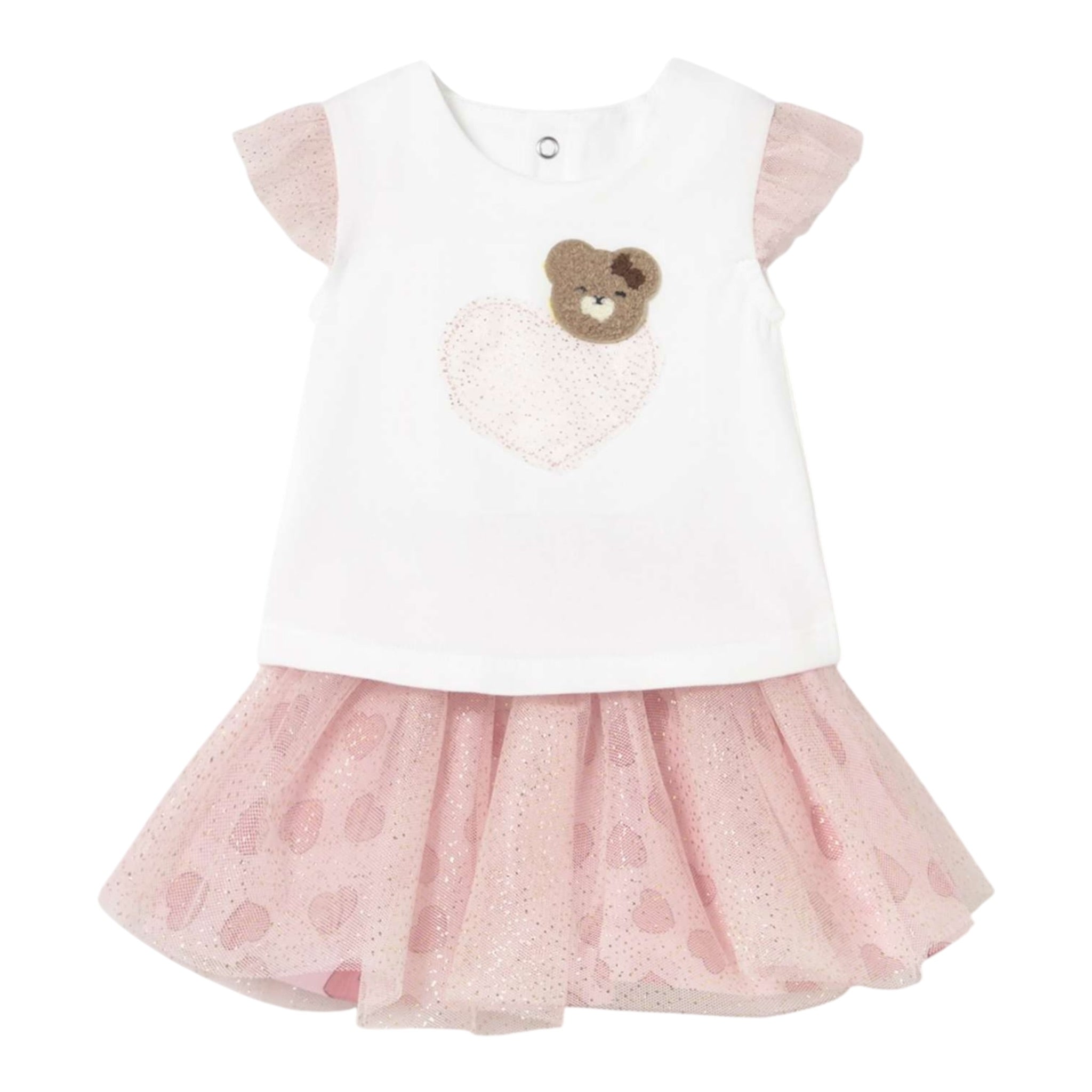Mayoral Completo 2 Pezzi Canotte-Gonna Bianco/Rosa per Neonata 1874X BIANCO/ROSA MAYORAL 