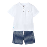 Mayoral Completo 3 Pezzi T-Shirt-Bermuda per Neonato 3603N BIANCO/BLU MAYORAL 