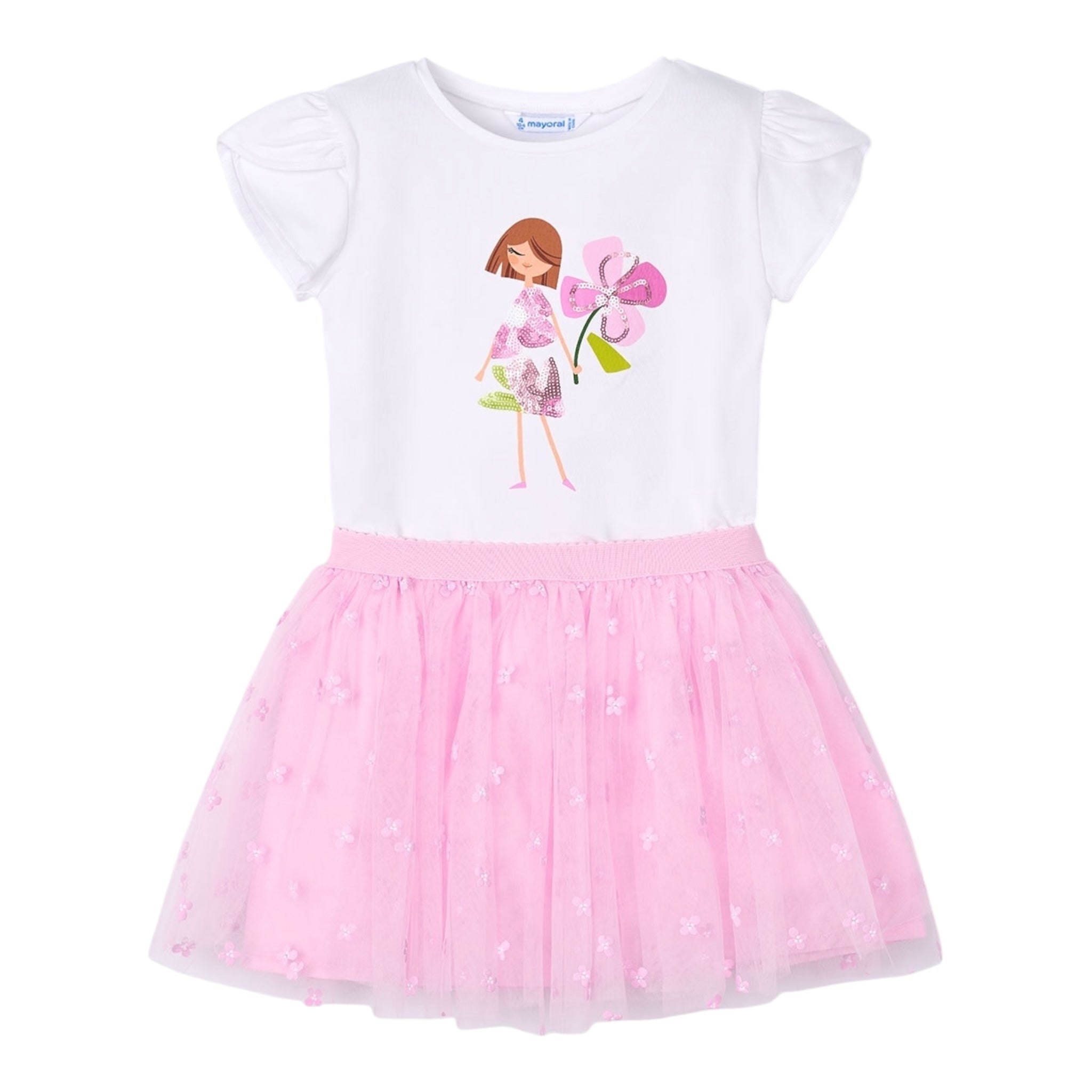 Mayoral Completo 2 Pezzi T-Shit-Gonna Bicolore per Bambina 3946 BIANCO/ROSA MAYORAL 