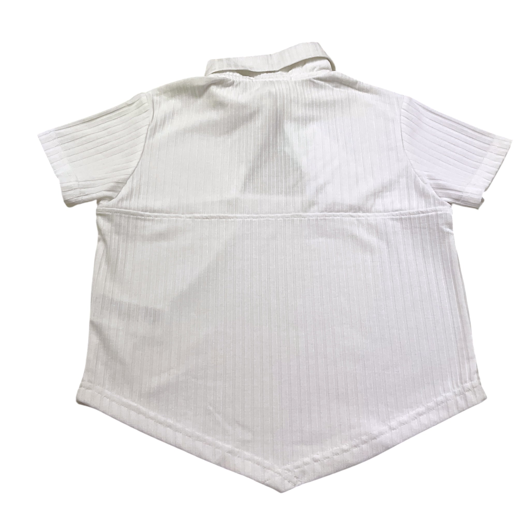Met T-Shirt Asimmetrica Tinta Unita con Applicazioni per Bambina ME205 BIANCO MET 