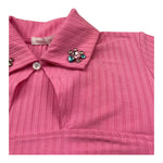 Met T-Shirt Asimmetrica Tinta Unita con Applicazioni per Bambina ME205 ROSA MET 