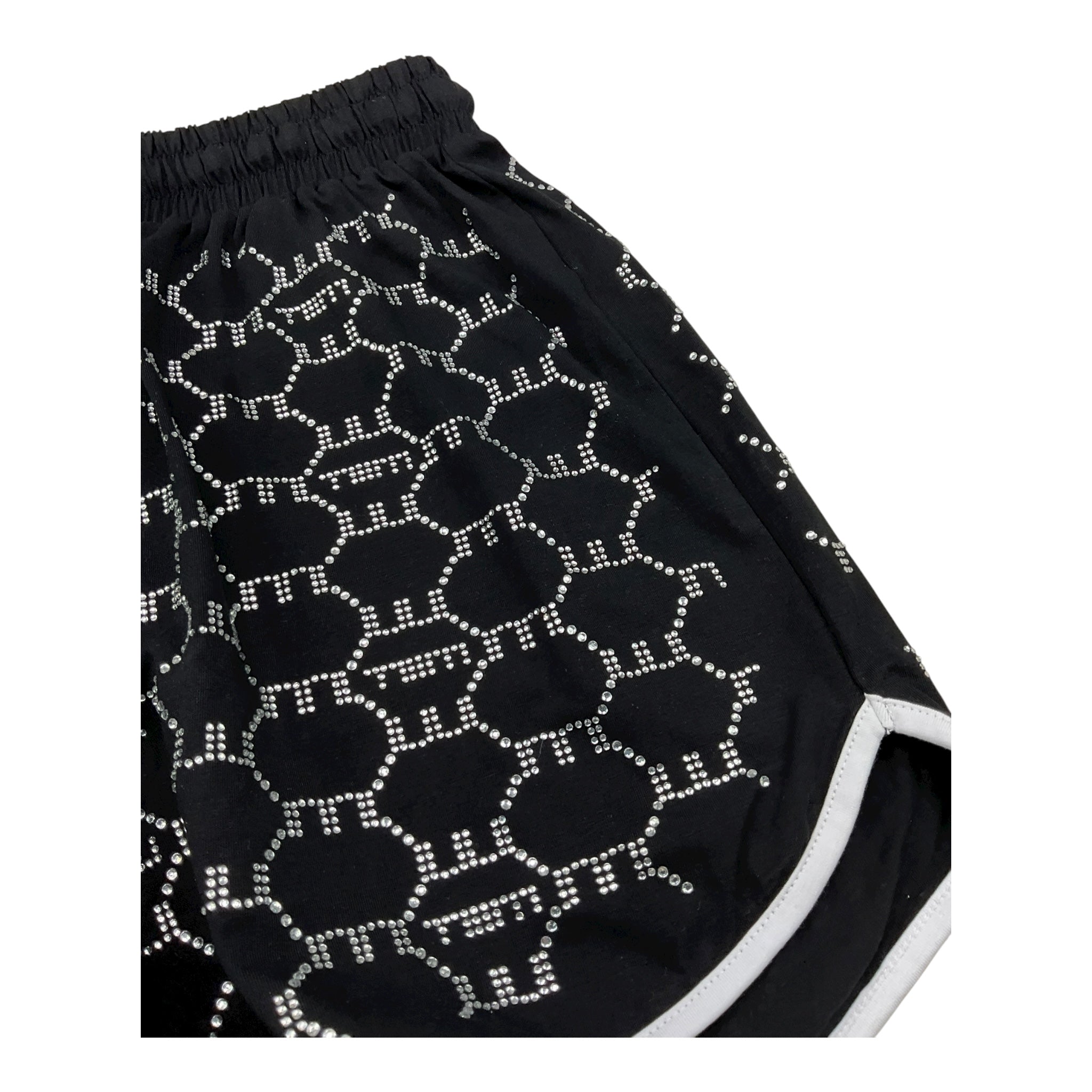 Met Short Tinta Unita con Brillantini per Bambina ME244 NERO MET 