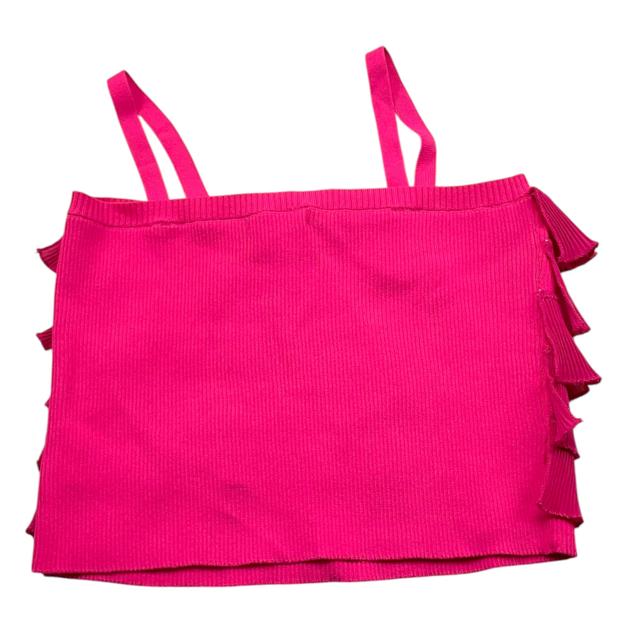 Met Top Tinta Unita con Rouches per Bambina ME291 FUXIA MET 