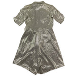 Met Abito Mezza Manica Tinta Unita per Bambina ME336 ARGENTO MET 