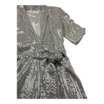 Met Abito Mezza Manica Tinta Unita per Bambina ME336 ARGENTO MET 