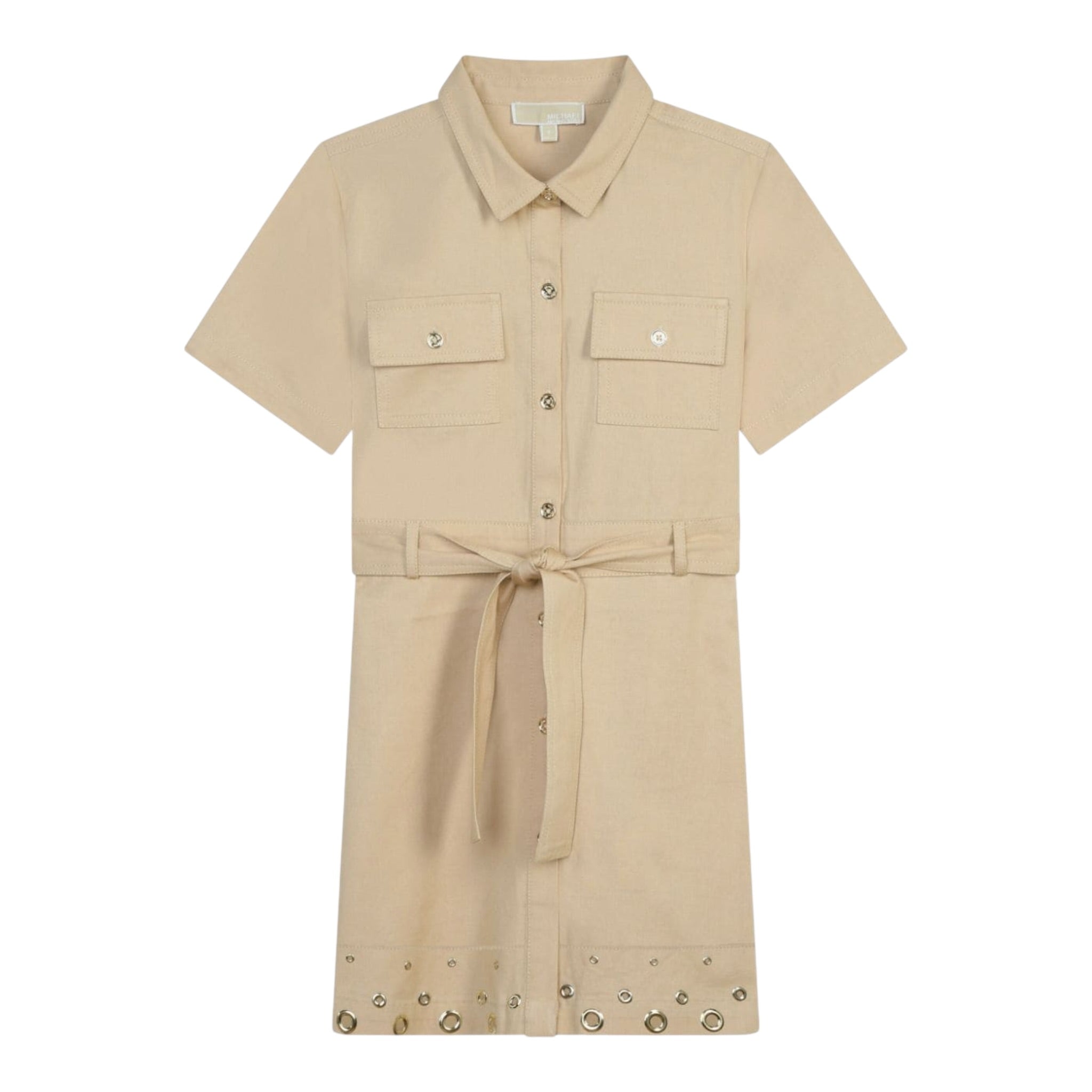 Michael Kors Abito Mezza Manica tinta unita Beige per Bambina R30020 BEIGE MICHAEL KORS 