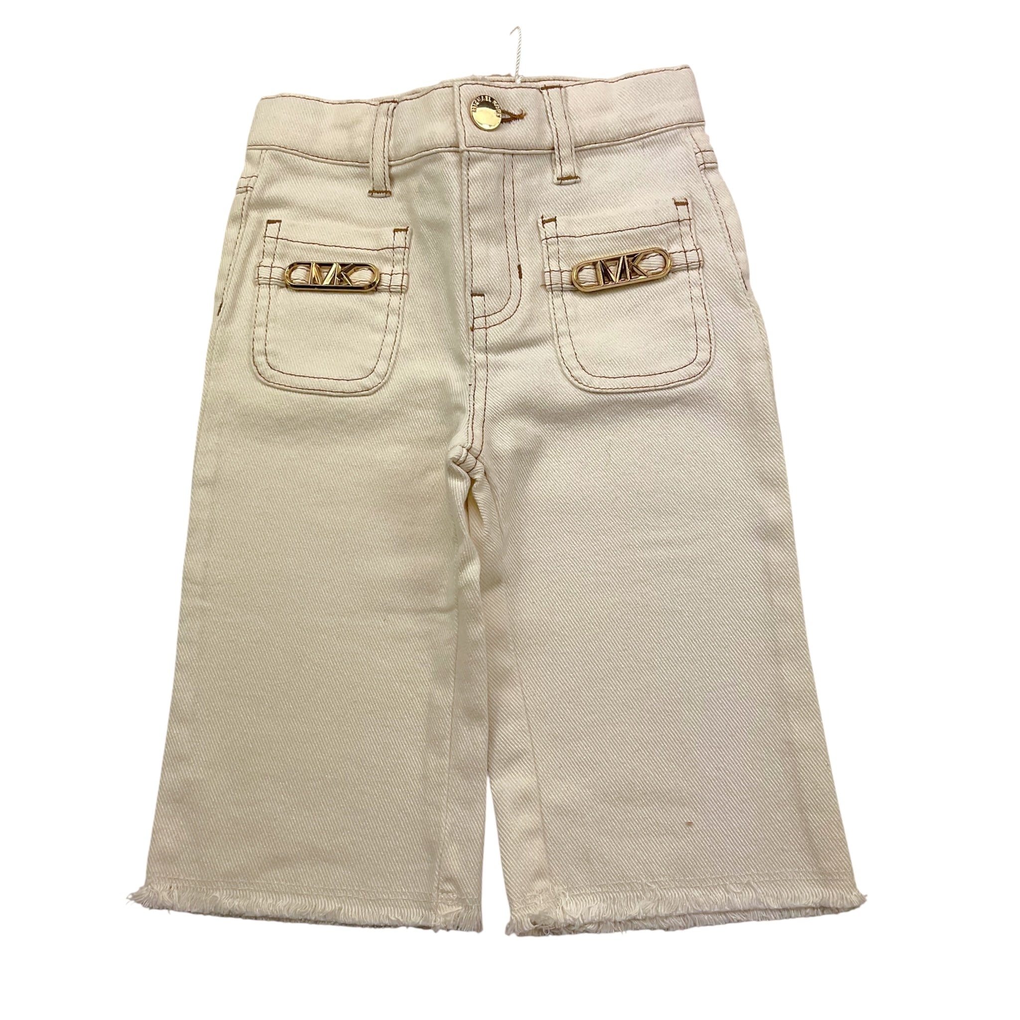 Michael Kors Jeans Tinta Unita con Girovita Regolabile per Bambina R30053 PANNA MICHAEL KORS 