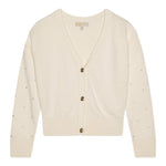 Michael Kors Cardigan tinta unita con Applicazioni Panna per Bambina R30280X PANNA MICHAEL KORS 