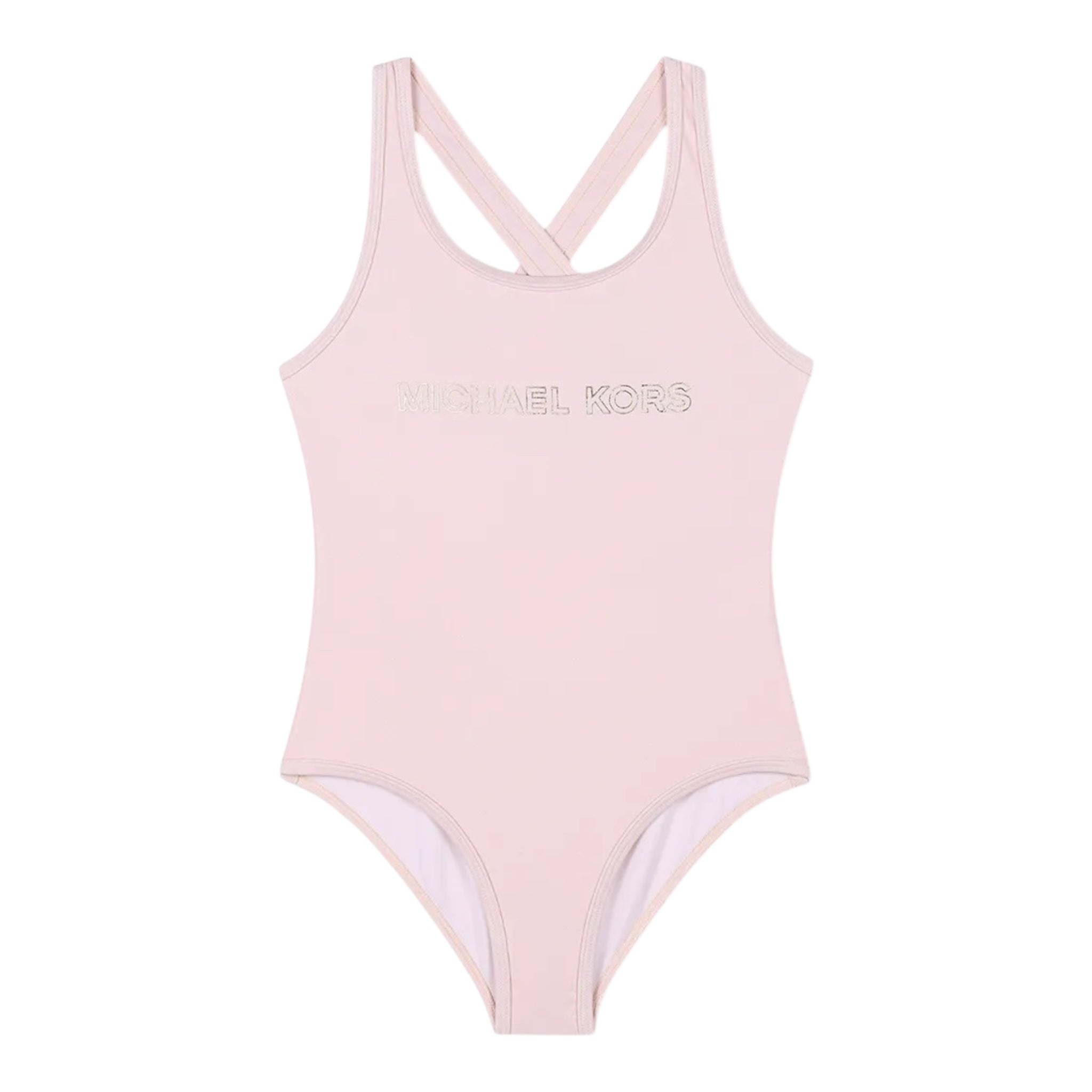 Michael Kors Costume Intero Tinta Unita con Stampa per Bambina R30302 ROSA MICHAEL KORS 