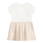 Michael Kors Abito Mezza Manica con Gonna In Contrasto per Neonata R30308X BIANCO MICHAEL KORS 