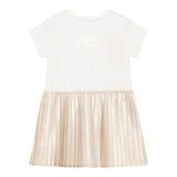 Michael Kors Abito Mezza Manica con Gonna In Contrasto per Neonata R30308X BIANCO MICHAEL KORS 
