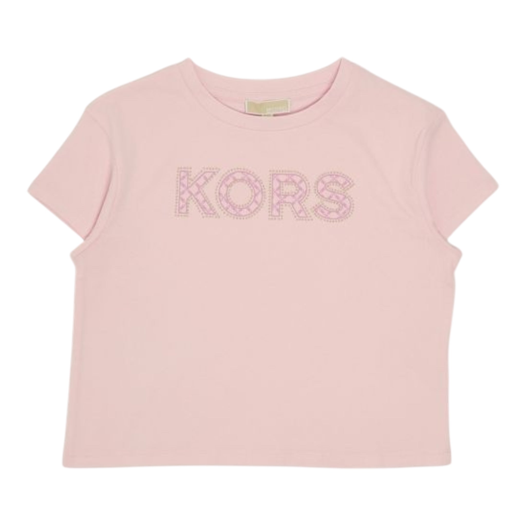 Michael Kors T-Shirt Girocollo Tinta Unita con Stampa per Bambina R30319 ROSA MICHAEL KORS 