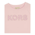Michael Kors T-Shirt Girocollo Tinta Unita con Stampa per Bambina R30319 ROSA MICHAEL KORS 