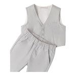 Mini Banda Completo 2 Pezzi Pantalone-Gilet -Tinta Unita per Neonato 38818 GRIGIO MINI BANDA 