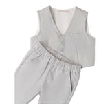 Mini Banda Completo 2 Pezzi Pantalone-Gilet -Tinta Unita per Neonato 38818 GRIGIO MINI BANDA 