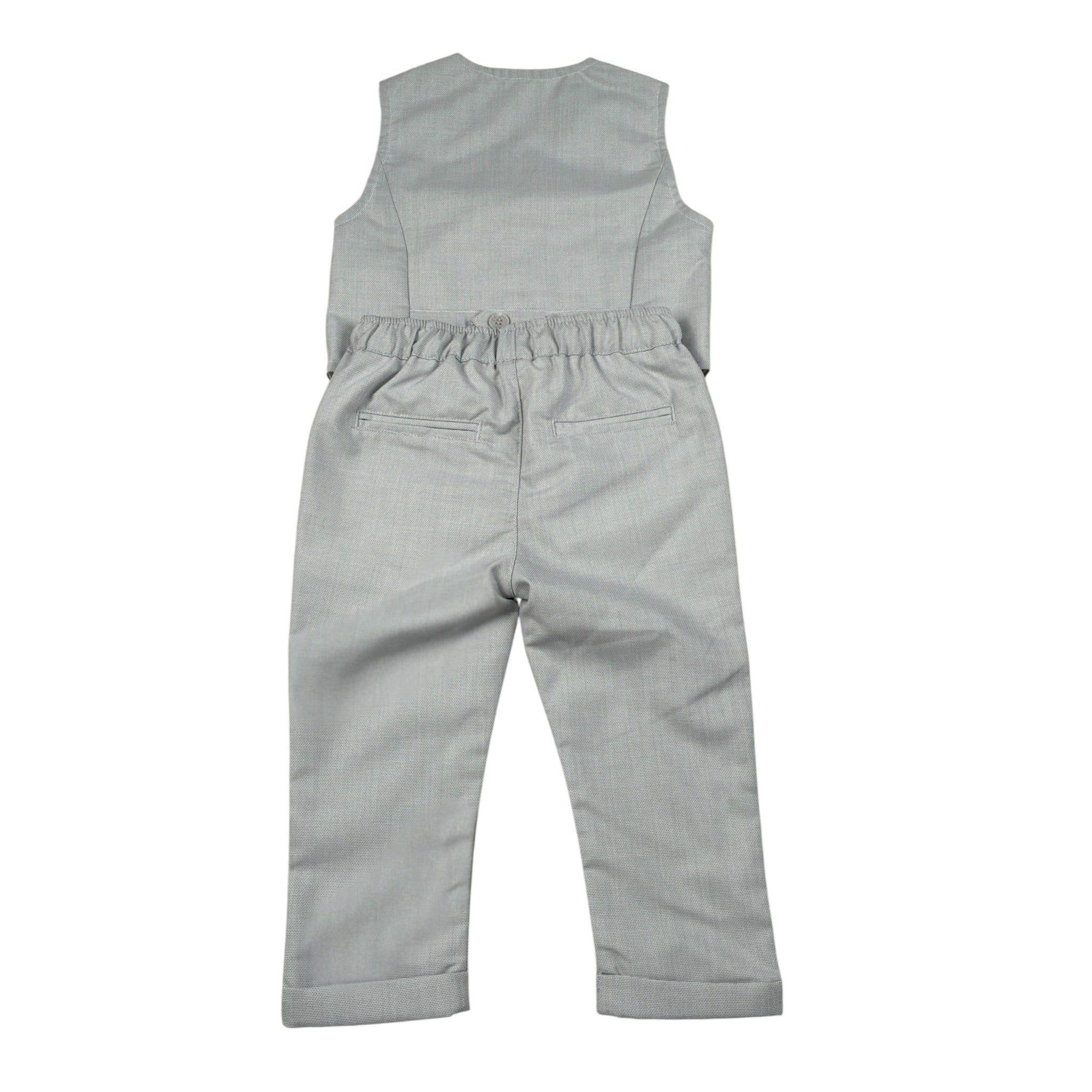 Mini Banda Completo 2 Pezzi Pantalone-Gilet -Tinta Unita per Neonato 38818 GRIGIO MINI BANDA 