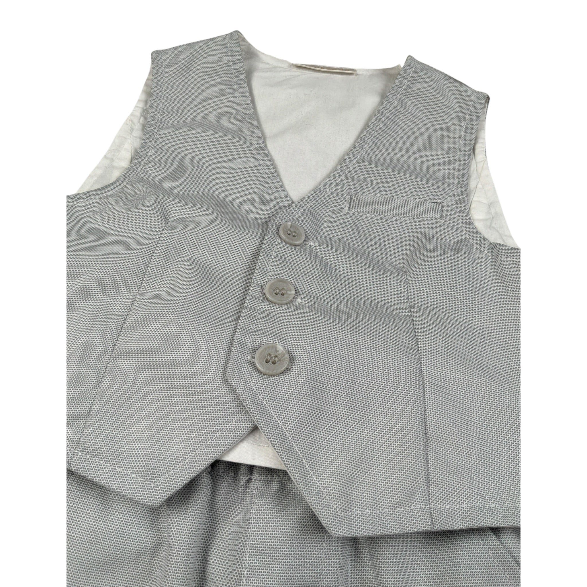 Mini Banda Completo 2 Pezzi Pantalone-Gilet -Tinta Unita per Neonato 38818 GRIGIO MINI BANDA 