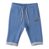 Mini Banda Pantalone Tinta Unita con Elastico In Vita per Neonato 3B624 BLU MINI BANDA 