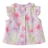 Mini Banda Camicia tinta unita con Fantasia Fiori Bianco per Neonata 3B701 BIANCO MINI BANDA 