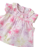 Mini Banda Camicia tinta unita con Fantasia Fiori Bianco per Neonata 3B701 BIANCO MINI BANDA 
