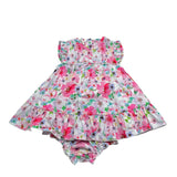 Mini Banda Set Abito-Coulotte Tinta Unita con Stampa per Neonata 3B784X BIANCO MINI BANDA 