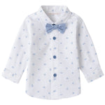 Minibanda Camicia Manica Lunga Tinta Unita con Papillon per Neonato 3B600 BIANCO MINIBANDA 