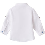 Minibanda Camicia Manica Lunga Tinta Unita Collo Coreano per Neonato 3B603 BIANCO MINIBANDA 