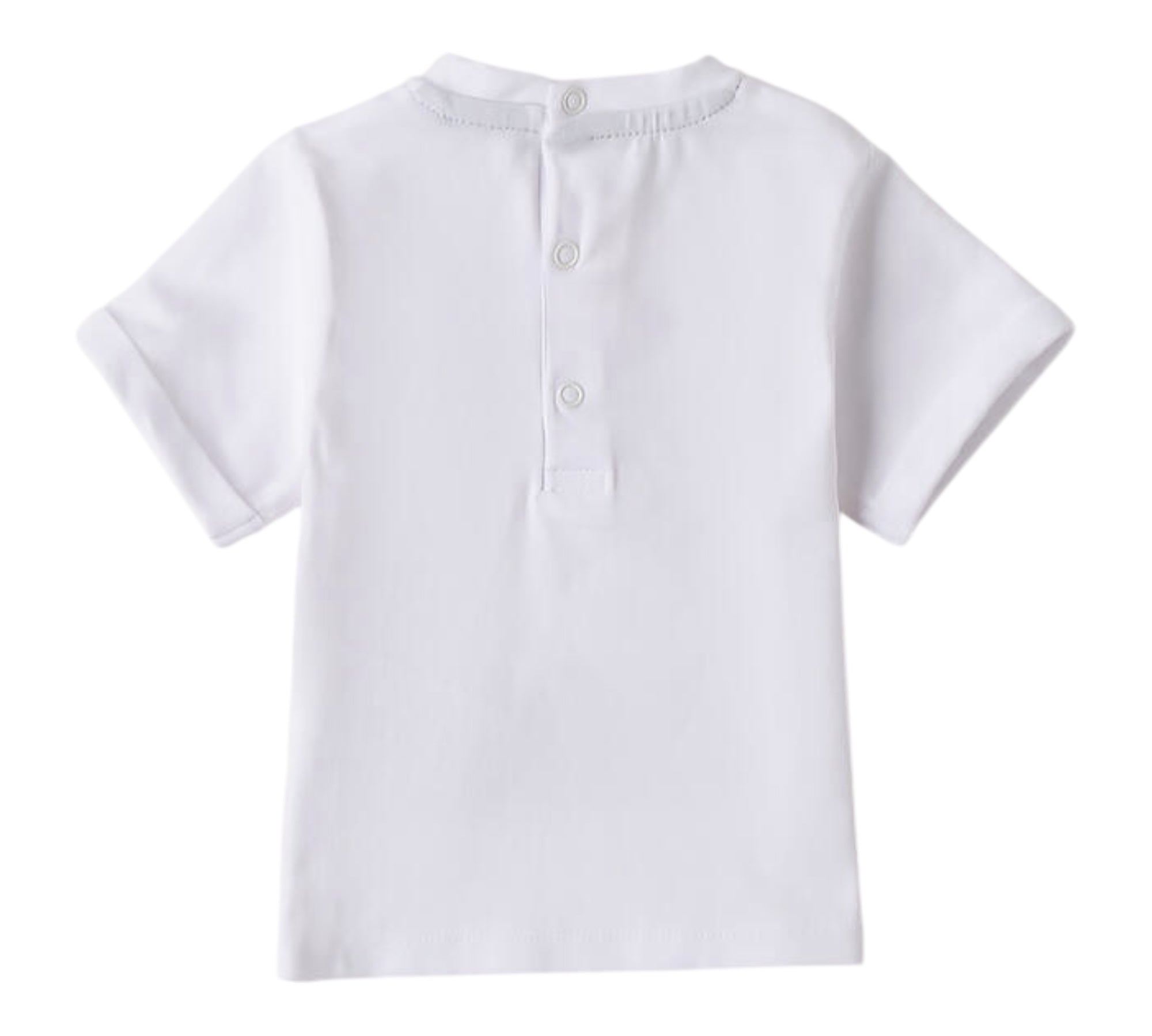 Minibanda T-Shirt Girocollo Tinta Unita con Stampa per Neonato 3B613 BIANCO MINIBANDA 