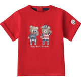Minibanda T-Shirt Girocollo Tinta Unita con Stampa per Neonato 3B613 ROSSO MINIBANDA 