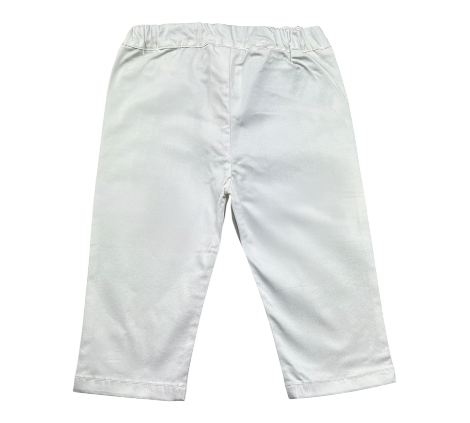 Minibanda Pantalone Tinta Unita con Elastico In Vita per Neonato 3B616 BIANCO MINIBANDA 