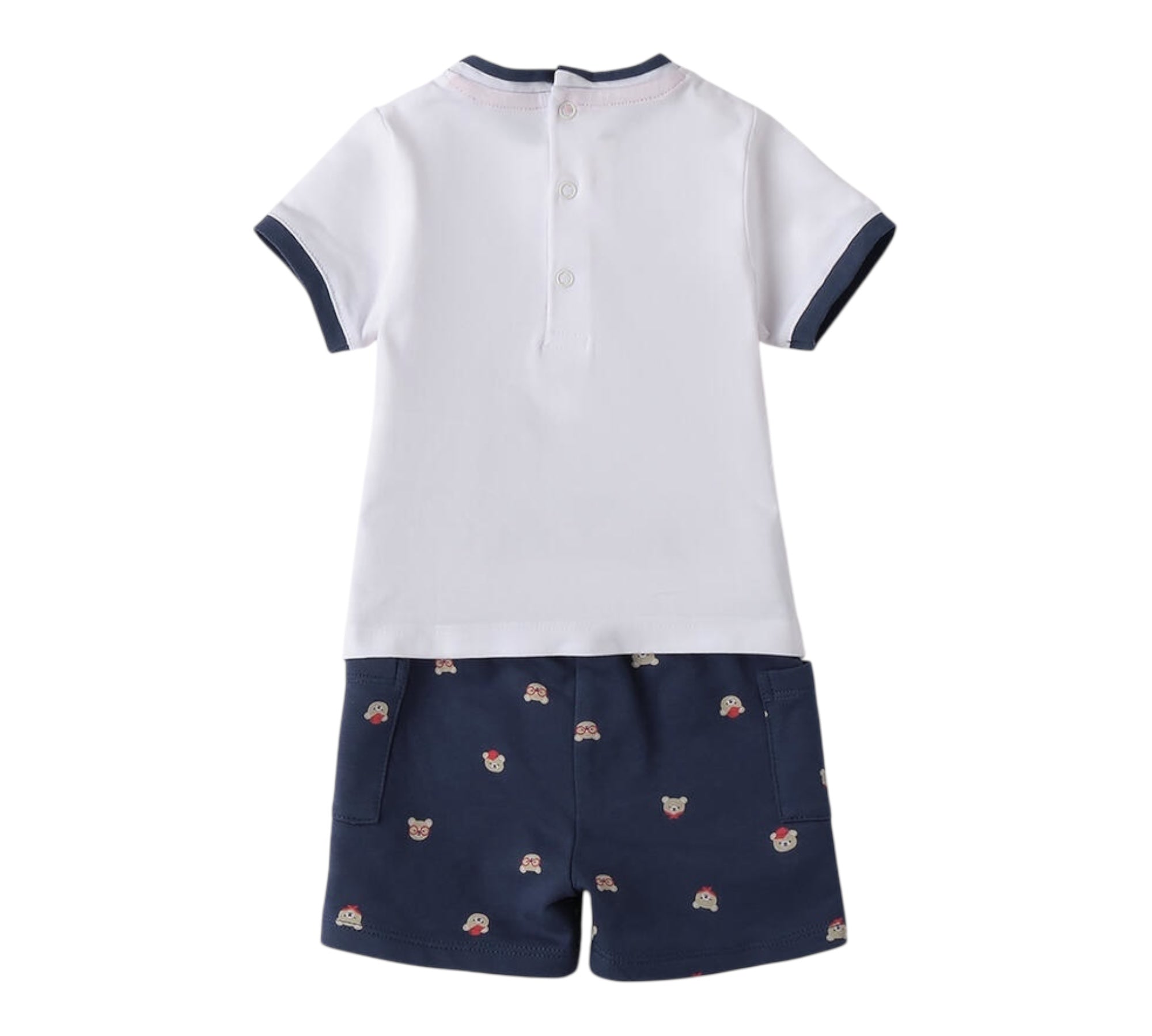Minibanda Completo 2 Pezzi T-Shirt-Bermuda per Neonato 3B634 BIANCO/BLU MINIBANDA 