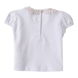 Minibanda T-Shirt Tinta Unita con Colletto E Stampa per Neonata 3B724 BIANCO MINIBANDA 