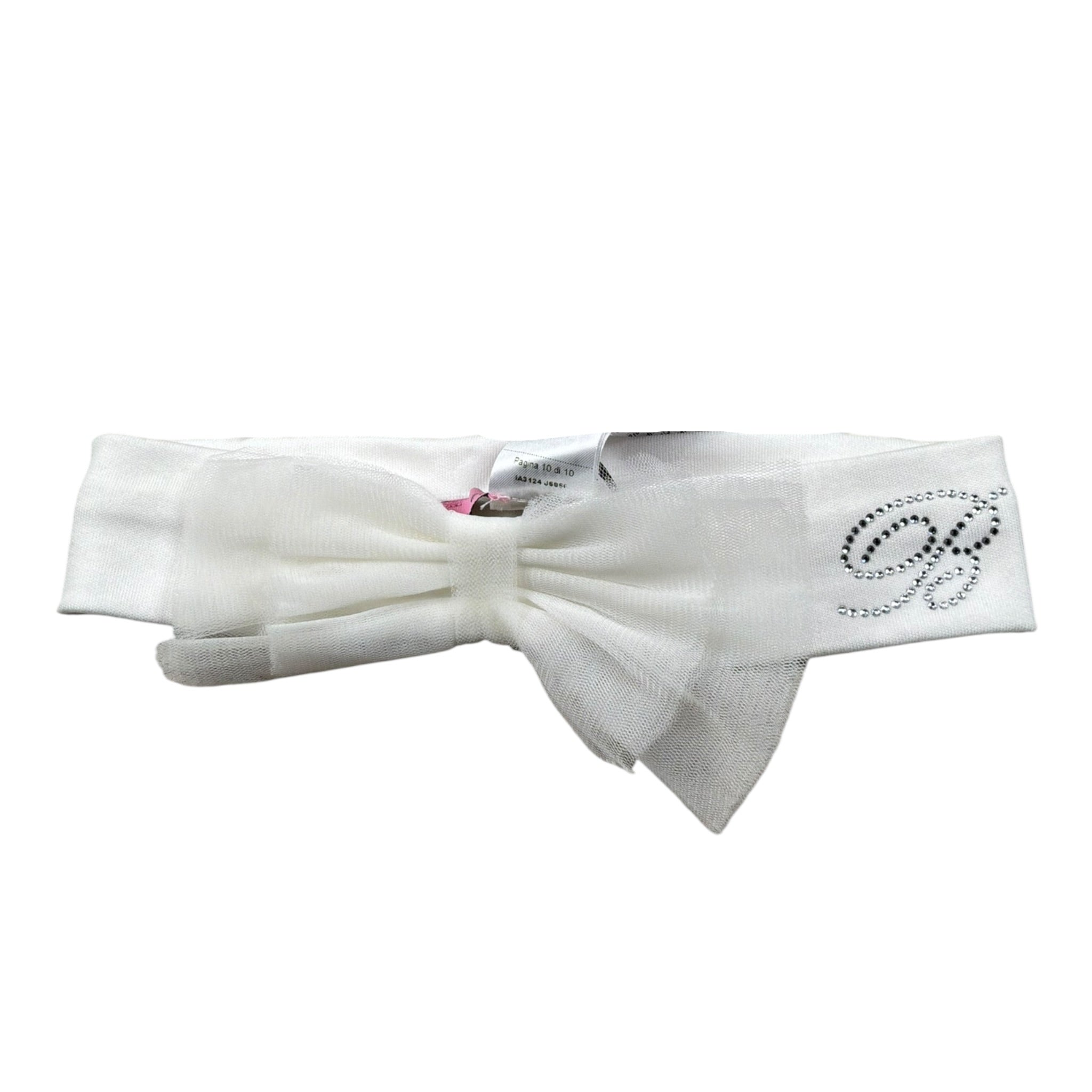 Miss Blumarine Fascia Tinta Unita con Fiocco per Neonata IA3124 BIANCO MISS BLUMARINE 