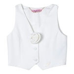 Miss Blumarine Gilet Tinta Unita con Applicazione per Bambina IA4021 PANNA MISS BLUMARINE 