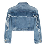 Miss Blumarine Giubbino In Denim Tinta Unita per Bambina IA4040 BLU MISS BLUMARINE 