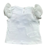 Miss Grant T-Shirt Girocollo Tinta Unita con Applicazioni per Neonata MG1332X BIANCO MISS GRANT 
