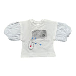 Miss Grant T-Shirt Girocollo tinta unita con Stampa Bianco per Neonata MG1235N BIANCO MISS GRANT 